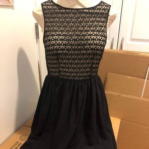 American apparel lace and chiffon black dress